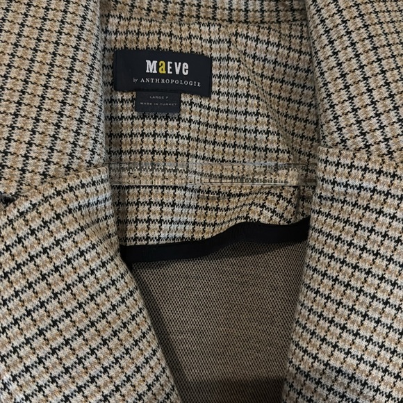 Anthropologie Maeve Womens Houndstooth Knit Blazer Jacket Preppy Sz Large - Picture 4 of 9